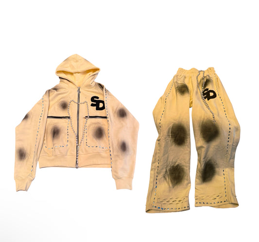 SD BEIGE DIRT WASH RHINESTONE SET