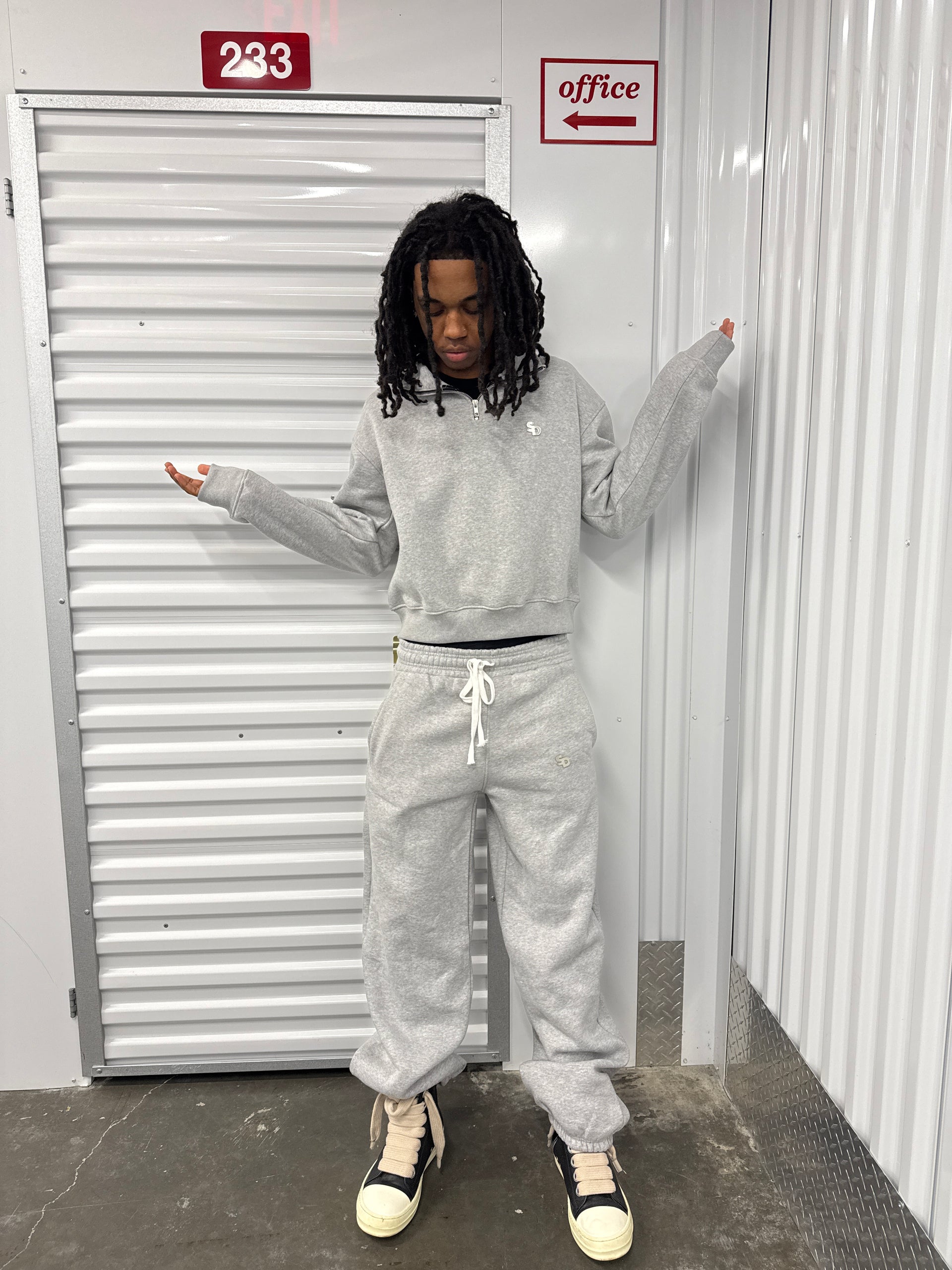Sd Quarter zip set grey